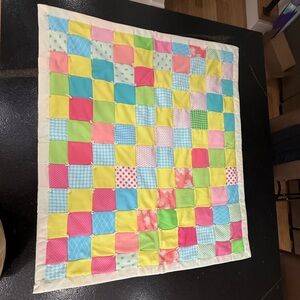 Handmade Colorful Patchwork Baby Quilt — 38” x 45”